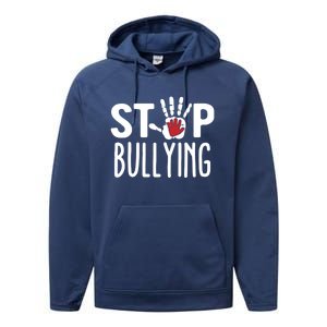 Child Abuse Prevention Month Stop Bullying Gift Performance Fleece Hoodie