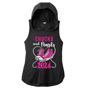 Chucks And Pearls IM With Her Kamala 2024 President Ladies PosiCharge Tri-Blend Wicking Draft Hoodie Tank