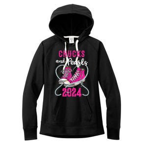 Chucks And Pearls IM With Her Kamala 2024 President Women's Fleece Hoodie