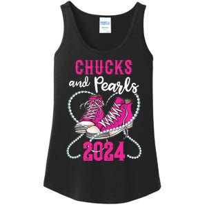 Chucks And Pearls IM With Her Kamala 2024 President Ladies Essential Tank