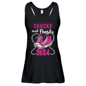 Chucks And Pearls IM With Her Kamala 2024 President Ladies Essential Flowy Tank