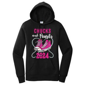 Chucks And Pearls IM With Her Kamala 2024 President Women's Pullover Hoodie