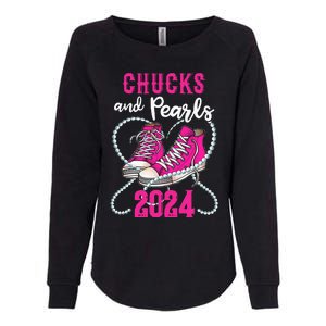 Chucks And Pearls IM With Her Kamala 2024 President Womens California Wash Sweatshirt