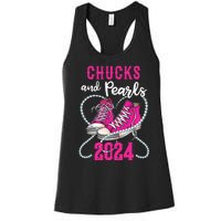 Chucks And Pearls IM With Her Kamala 2024 President Women's Racerback Tank