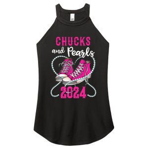 Chucks And Pearls IM With Her Kamala 2024 President Women's Perfect Tri Rocker Tank