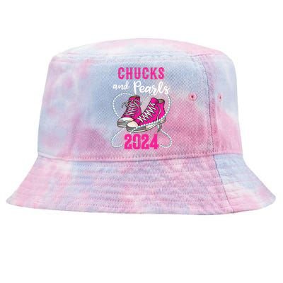 Chucks And Pearls IM With Her Kamala 2024 President Tie-Dyed Bucket Hat