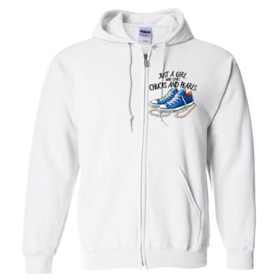 Chuck And Pearls Just A Girl Who Loves Chucks And Pearls Full Zip Hoodie