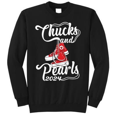 Chucks And Pearls Kamala Harris 2024 Support Sweatshirt