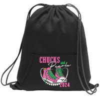 Chucks And Pearls IM With Her 2024 Sweatshirt Cinch Pack Bag