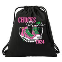 Chucks And Pearls IM With Her 2024 Drawstring Bag