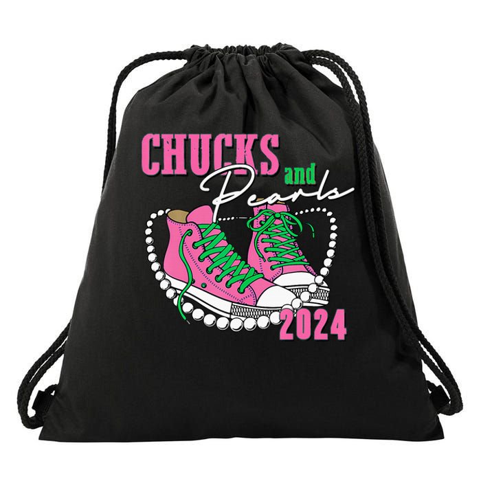 Chucks And Pearls IM With Her 2024 Drawstring Bag