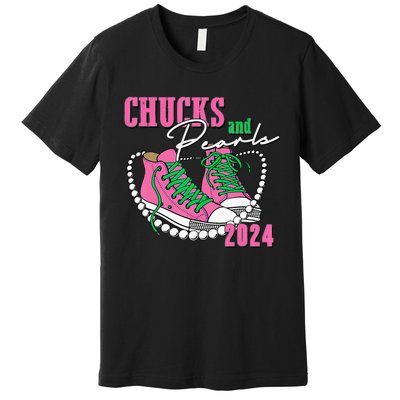 Chucks And Pearls IM With Her 2024 Premium T-Shirt