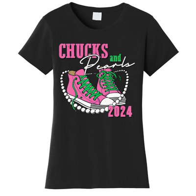 Chucks And Pearls IM With Her 2024 Women's T-Shirt