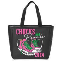 Chucks And Pearls IM With Her 2024 Zip Tote Bag