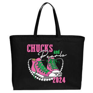 Chucks And Pearls IM With Her 2024 Cotton Canvas Jumbo Tote