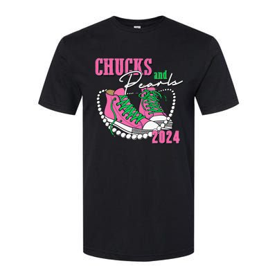 Chucks And Pearls IM With Her 2024 Softstyle CVC T-Shirt