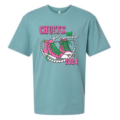 Chucks And Pearls IM With Her 2024 Sueded Cloud Jersey T-Shirt