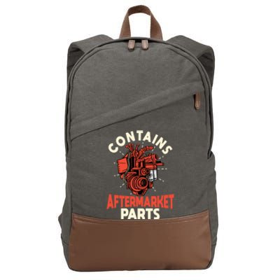 Contains Aftermarket Parts Open Heart Surgery Survivor Gift Cotton Canvas Backpack