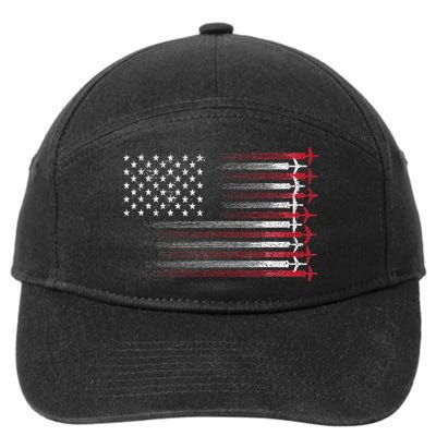 Cute Airplane Pilot Art Aviation 4th Of July 7-Panel Snapback Hat