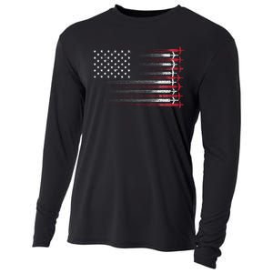 Cute Airplane Pilot Art Aviation 4th Of July Cooling Performance Long Sleeve Crew