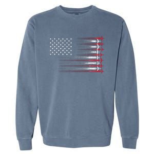 Cute Airplane Pilot Art Aviation 4th Of July Garment-Dyed Sweatshirt