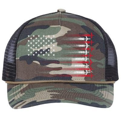 Cute Airplane Pilot Art Aviation 4th Of July Retro Rope Trucker Hat Cap