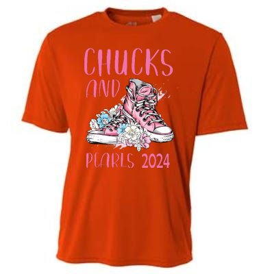 Chucks And Pearls 2024 Cute Women Gifts Cooling Performance Crew T-Shirt