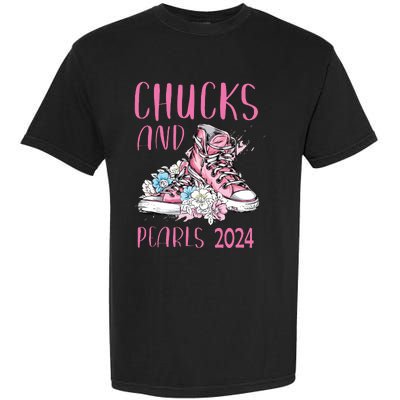 Chucks And Pearls 2024 Cute Women Gifts Garment-Dyed Heavyweight T-Shirt