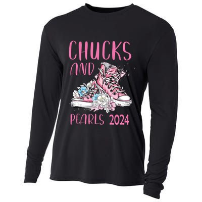 Chucks And Pearls 2024 Cute Women Gifts Cooling Performance Long Sleeve Crew