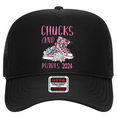 Chucks And Pearls 2024 Cute Women Gifts Trucker Hat