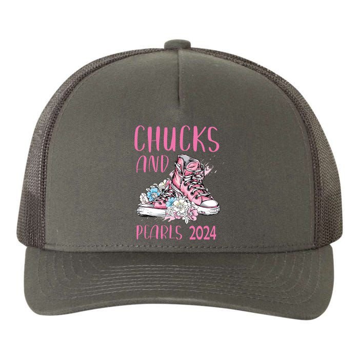 Chucks And Pearls 2024 Cute Women Gifts Yupoong Adult 5-Panel Trucker Hat