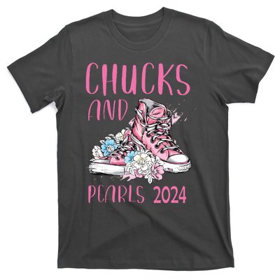 Chucks And Pearls 2024 Cute Women Gifts T-Shirt