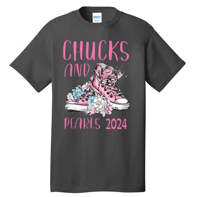 Chucks And Pearls 2024 Cute Women Gifts Tall T-Shirt