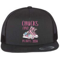 Chucks And Pearls 2024 Cute Women Gifts Flat Bill Trucker Hat