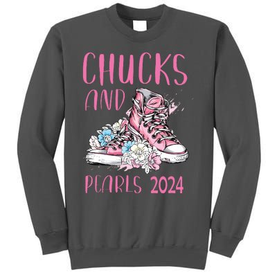 Chucks And Pearls 2024 Cute Women Gifts Tall Sweatshirt