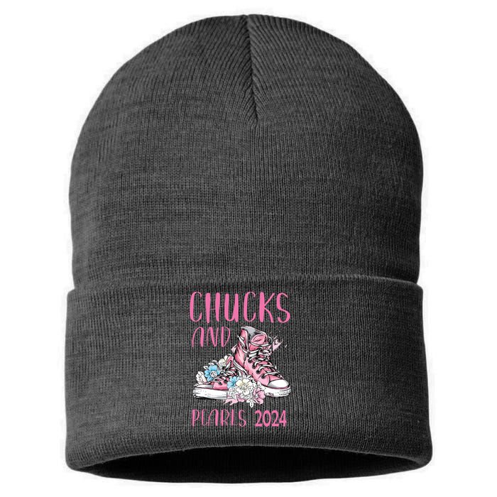 Chucks And Pearls 2024 Cute Women Gifts Sustainable Knit Beanie