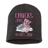 Chucks And Pearls 2024 Cute Women Gifts Short Acrylic Beanie