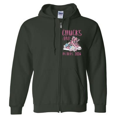 Chucks And Pearls 2024 Cute Women Gifts Full Zip Hoodie