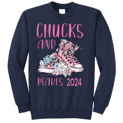 Chucks And Pearls 2024 Cute Women Gifts Sweatshirt