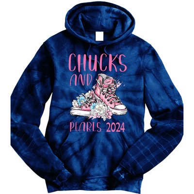 Chucks And Pearls 2024 Cute Women Gifts Tie Dye Hoodie