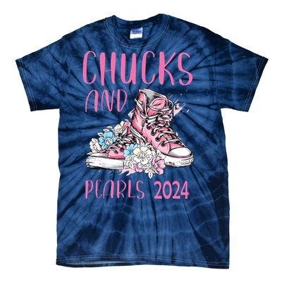 Chucks And Pearls 2024 Cute Women Gifts Tie-Dye T-Shirt