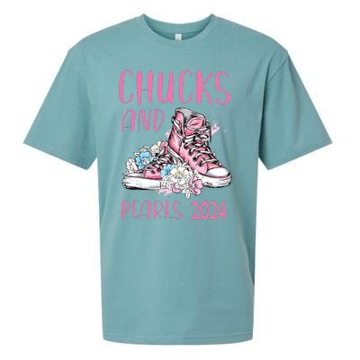 Chucks And Pearls 2024 Cute Women Gifts Sueded Cloud Jersey T-Shirt