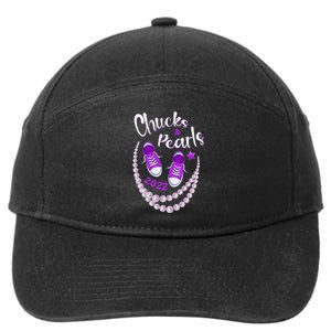 Chucks And Pearls For Women Funny Kamala Harris 7-Panel Snapback Hat