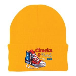 Chucks And Pearls 2024 Im With Her Kamala Knit Cap Winter Beanie