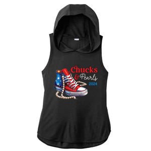 Chucks And Pearls 2024 Im With Her Kamala Ladies PosiCharge Tri-Blend Wicking Draft Hoodie Tank