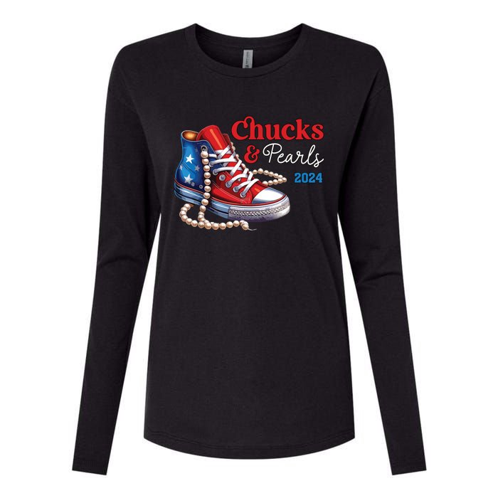 Chucks And Pearls 2024 Im With Her Kamala Womens Cotton Relaxed Long Sleeve T-Shirt