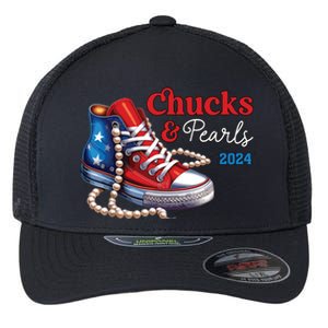 Chucks And Pearls 2024 Im With Her Kamala Flexfit Unipanel Trucker Cap