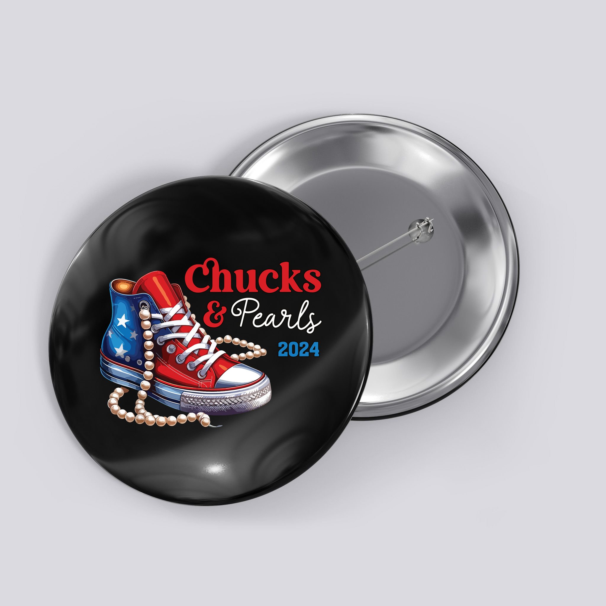 Chucks And Pearls 2024 Im With Her Kamala Button