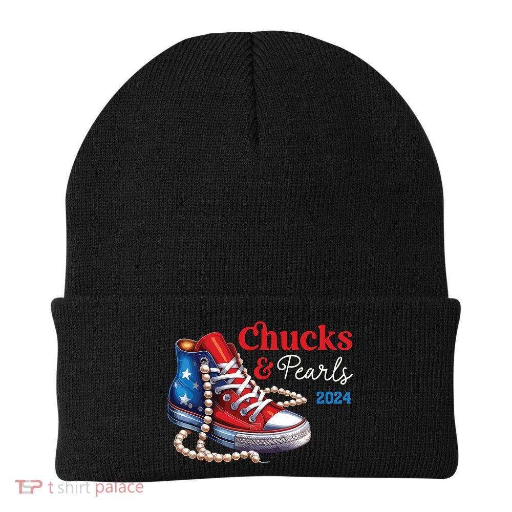Chucks And Pearls 2024 Im With Her Kamala Beanie