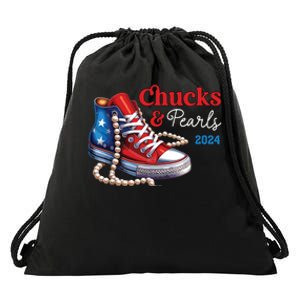 Chucks And Pearls 2024 Im With Her Kamala Drawstring Bag